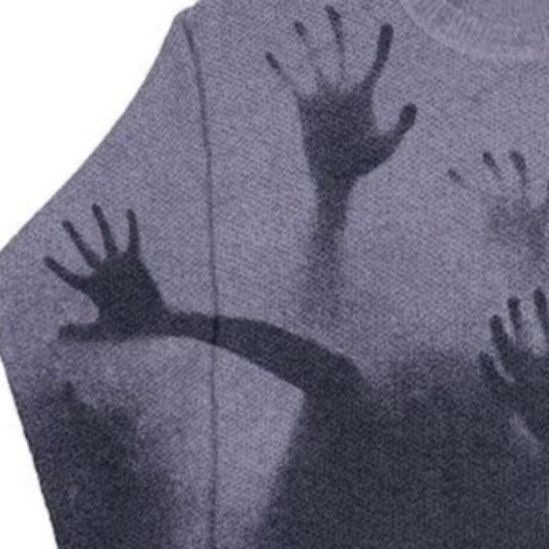 Podzim Zima Harajuku Vintage kreslený anime potisk pletený nadměrný pánský svetr estetický Y2K gotický punk Streetweat Ošklivý pulovr