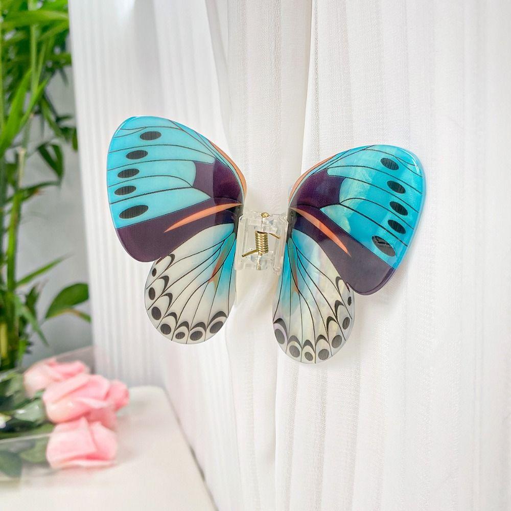 Animals Butterfly Hair Clip Printing Large Shark Clip Personalized Butterfly Hair Claw Girl