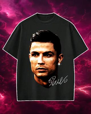 CR7 Big Face T-Shirt Portugal Football Tee, Vintage Soccer Graphic Shirt, Streetwear Oversize Tee, PNG, Cristiano Style
