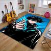 Anime Hero with Blue Energy Burst Patterned Carpet, Non Slip Mat Suitable for Living Room and Bedroom Sofas