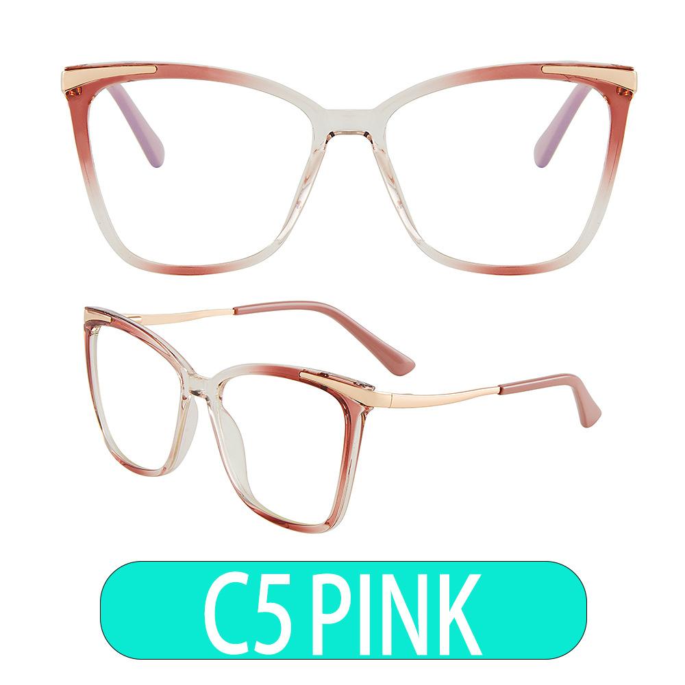 Fashion Women Cat Eye Square Frame Reading Glasses Luxury Brand Designer Gradient Color Oversized Blue Light Blocking Glasses +2