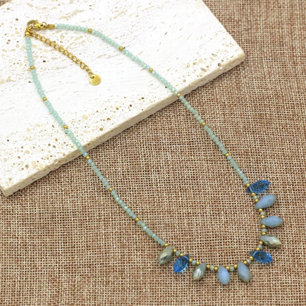 High-end Bohemian Style Necklace Crystal Bead Collarbone Chain Charm Fashion Clavicle Chain  Gift