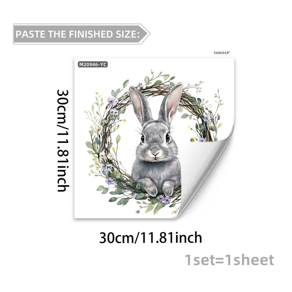 Easter Wall Stickers, Creative Gentleman Bunny Decor, Self-Adhesive Wall Art for Bedroom Living Room Holiday Background Decoration