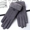 Keep Warm Full Finger Mittens Furry Winter Thermal Gloves Warm Cycling Gloves  Outdoor Sport
