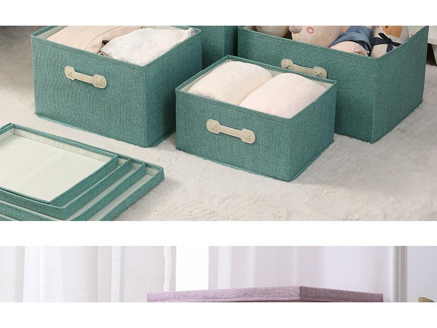 Morandi Foldable Storage Box with Lid - Clothes, Toys & Desktop Organizer