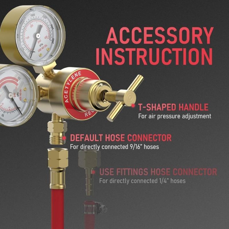 Professional Copper Construction Pressure Regulator Gauge Equipped with T Handle for Easy Manual Control in Gas Systems