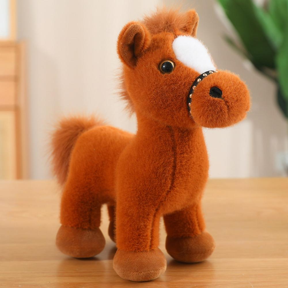 20cm Little Foal Plush Toys Doll Collectibles Fluffy Standing Little Horse  Toy