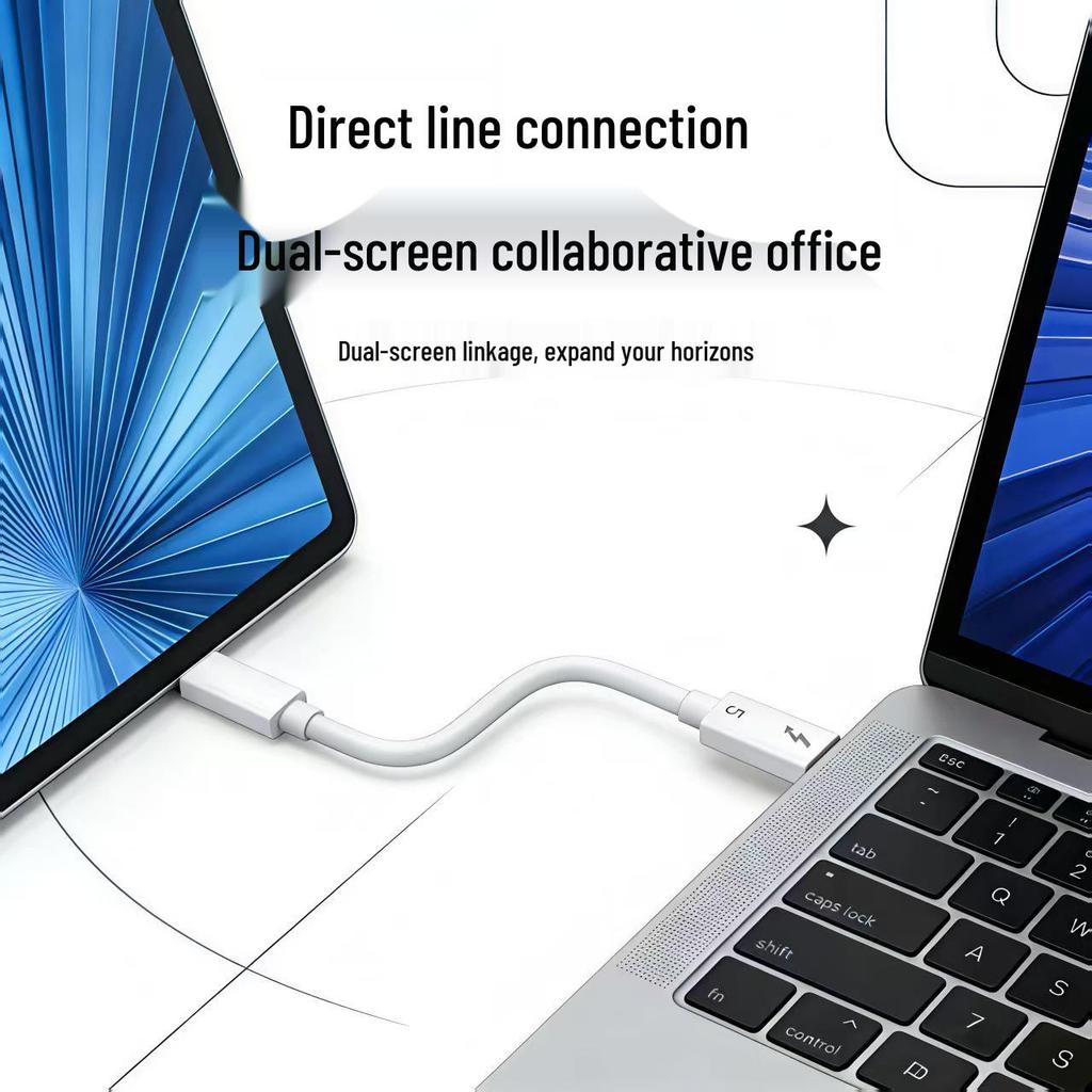 USB4/Thunderbolt 5 Dual Type-C Cable, 80Gbps Bi-directional, PD240W Fast Charging/Data Cable for Laptop & Phone.