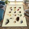 1PC Fishing Bait Pattern Carpet Bedroom Floor Living Room Office Mat, Non-slip Exquisite Home Decor Rug Gift for Fishing Lovers