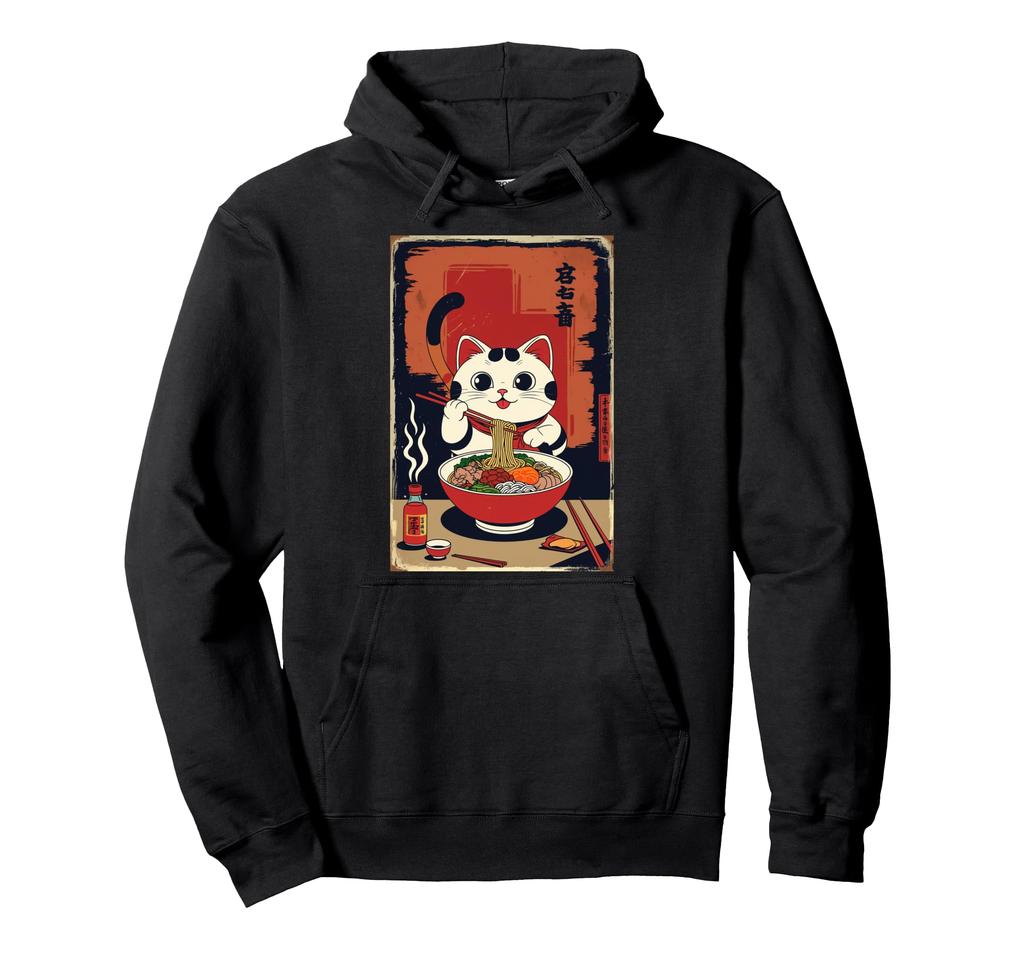 Lucky Ramen Soup Cat Lucky Charm Hoodie Maneki-neko