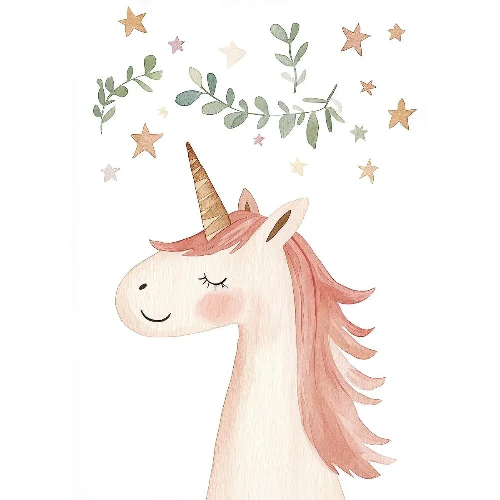Smiling Animals Watercolor Posters Cute Tiger Giraffe Birthday Party Prints Canvas Wall Pictures Home Kid's Room Dec
