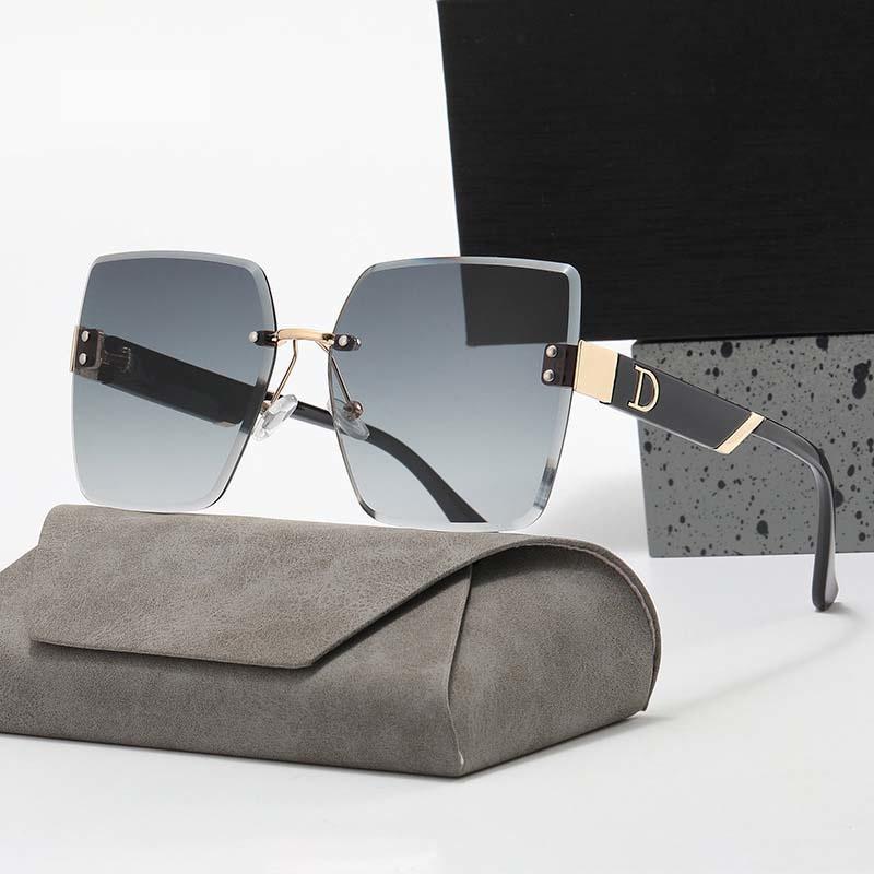 Rimless Square Sunglasses Woman Man Brand Designer Vintage Sun Glasses Female Male Fashion Luxury Retro Big Frame