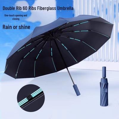 Paraguas Plegable Automático de 60 Varillas: Protección Grande para Sol y Lluvia, Doble Uso, Regalo Perfecto para Hombres y Mujeres