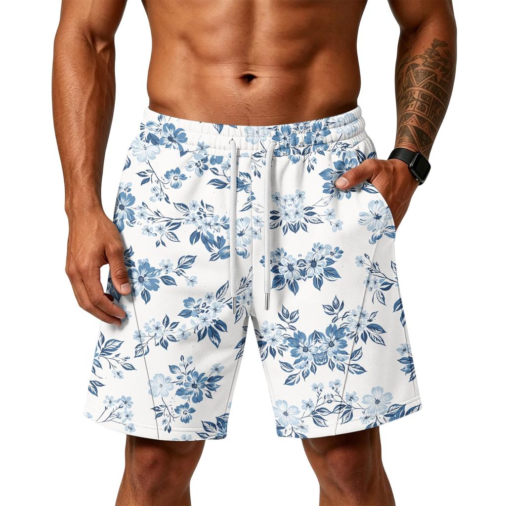 Men's Loose Fit Air Layer Athletic Shorts with Pockets Elastic Waistband Drawstring Gym Training Beach Casual Shorts