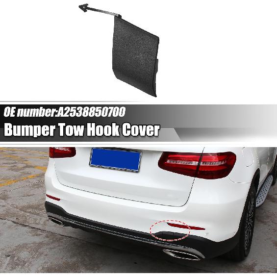 

ACROPIX Car Rear Bumper Towing Tow Eye Hook Cover Cap Fit for Mercedes-Benz GLC300 2016-2022 NO.A2538850700 - Pack of 1 Black