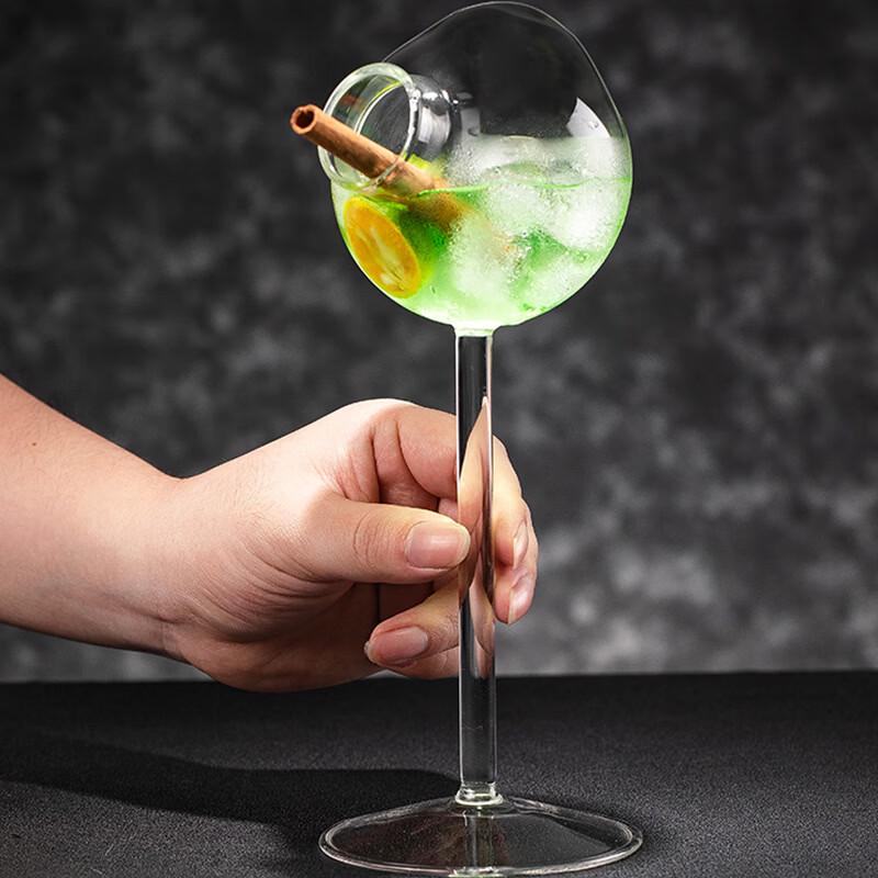 Pea Design Slanted Mouth Stemmed Drinking Glasses Set, 135ml