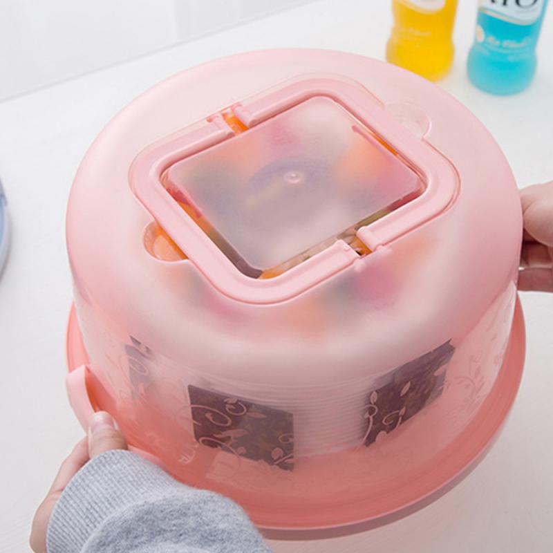 Transparent Portable Cake Box Clear Container Food Fresh-Keeping Box Handle Plastic Storage Holder Carrier Cake Packing Box