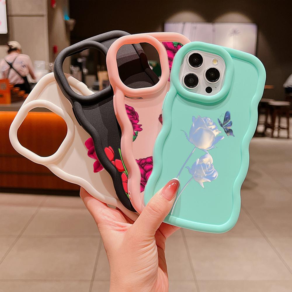

Мягкие чехлы для телефонов LZ16 с цветком для Samsung S23 S24 Ultra A54 A14 A12 A13 A25 iPhone 15 14 Pro Max 13 11 XR, защитная задняя крышка