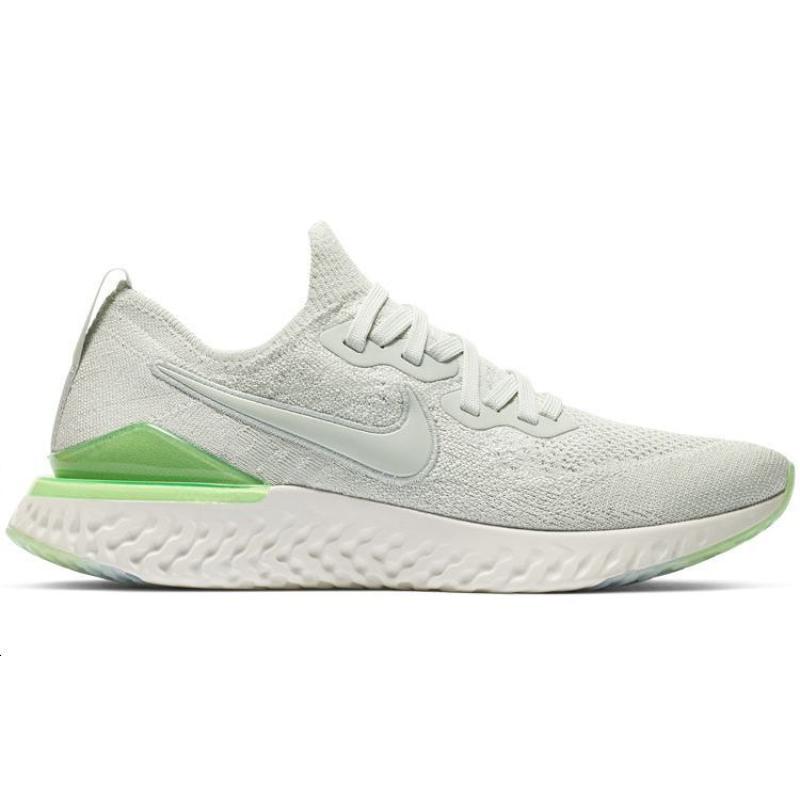 Nike Epic React Flyknit 2 Light Silver Lime Blast Women's Sneakers BQ8927-005
