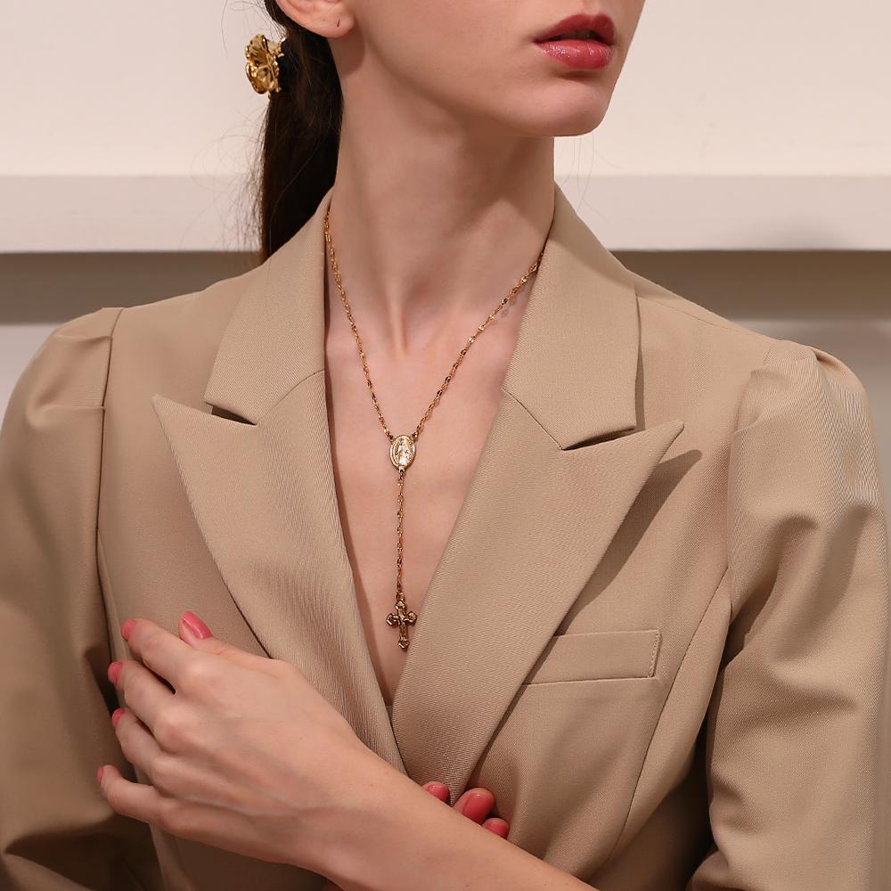 MamacitaSlay New Design Stainless Steel Jesus Cross Pendant Necklace Fashion Classic High Quality Unisex Jewelry Men Women Gift