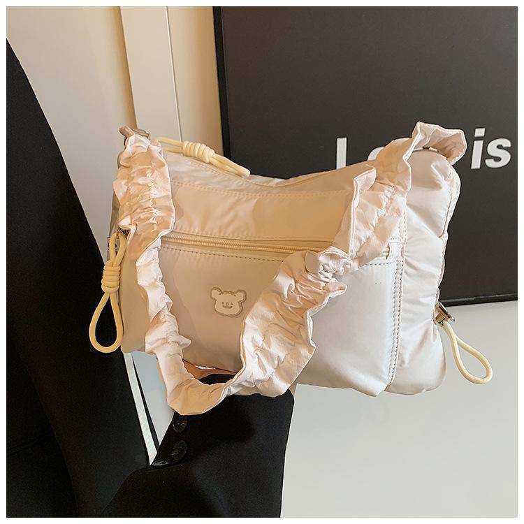 New Spring High-quality Lightweight Large-capacity Bucket Nylon Bag Drawstring Shoulder Messenger Bag