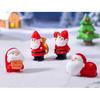 Set of 4 Cartoon Santa Ornaments Resin Miniature Sculpture Christmas Gift For Home Office and Garden Landscape Decors