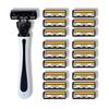 3-Blade Men's Anti-slip Manual Shaver with Multi-blade Head Combination Pack