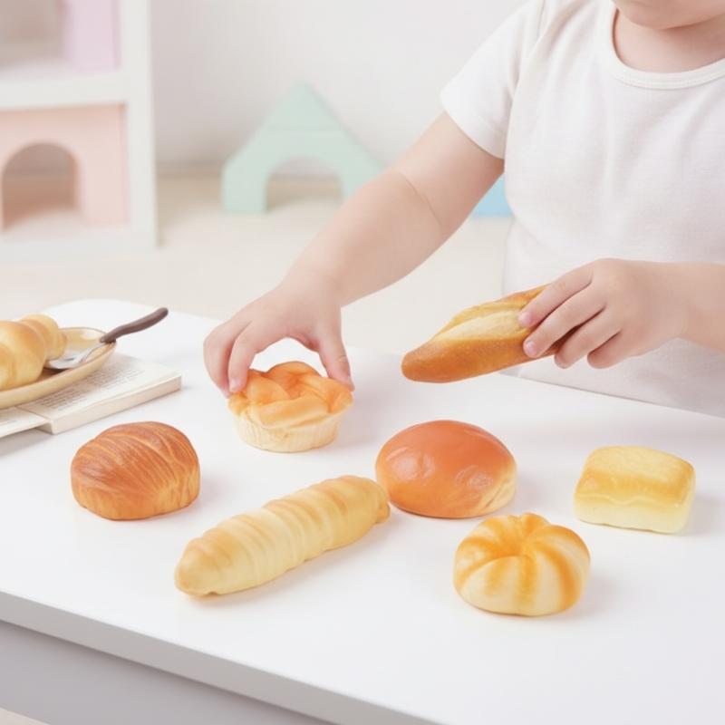 1Pcs Croissant Squeeze Toy Slow Rising Sticky Stress Relief Toy Super Soft Creative Simulation Bread Anti Anxiety Toys