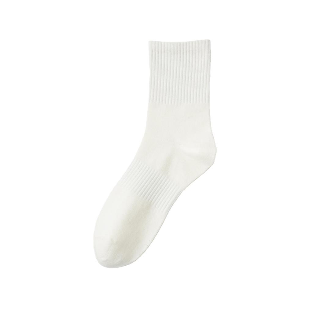 Long-staple Cotton Men's Solid Color Antibacterial Fitted Breathable Cotton Socks for All Seasons, Casual and Breathable Black Socks