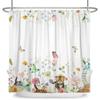 Green Eucalyptus Leaves Shower Curtains Watercolor Floral Waterproof Morden Bathroom Bathtub Curtain Room Decor With Hooks