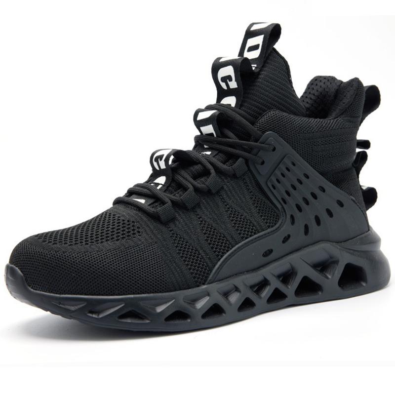 Lightweight Work Safety Boots Men Sport Safety Shoes Breathable Anti-Puncture Protective Work Shoes Men Steel Toe Work Sneakers