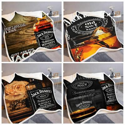 Modemarke J-Jack Daniels Überwurf Flanell Flauschig Weich Decke Warm Hautfreundlich Überwurf für Sofa Bett Büro Nickerchen Winter