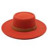 New ring-shaped flat-top wool felt big-brimmed top hat for men and women, concave-convex top, European and American fashion flat-top woolen top hat