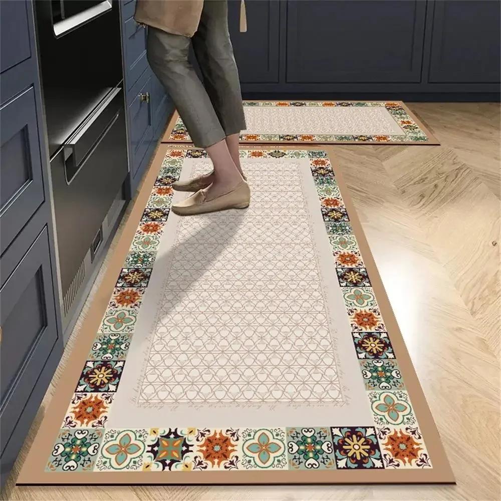 1/2pcs Kitchen Floor Mat, Anti-Slip And Easy To Maintain, Home Decoration, Entrance Porch Carpet, Living Room Floor Mat