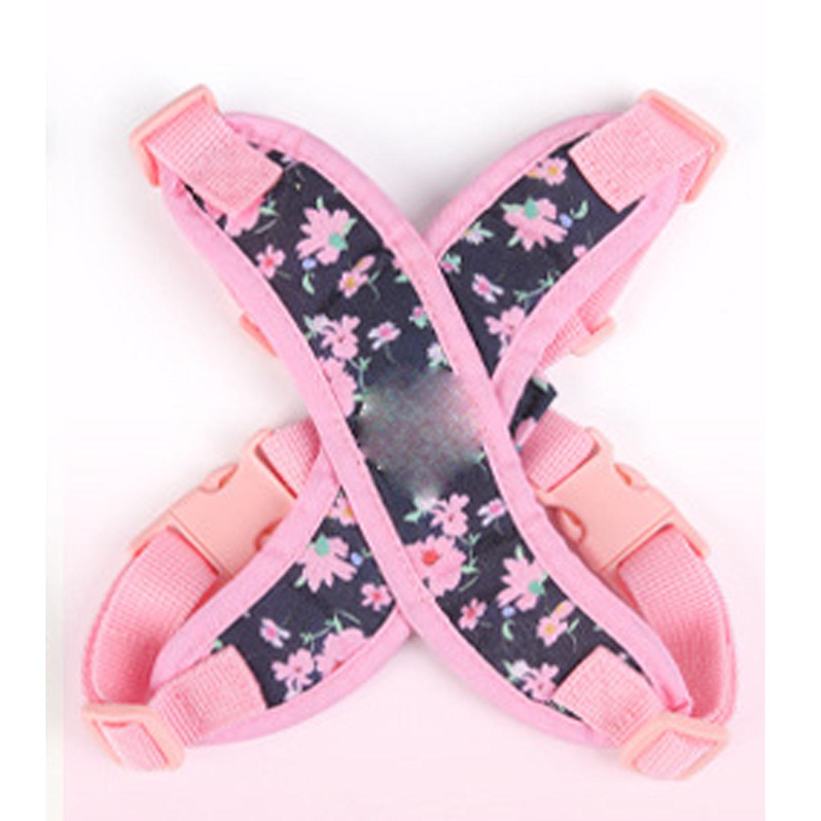 

Small Dog Chest , X-Shaped Pet Vest, Lightweight Explosion-Proof Floral Pattern Puppy Chest & Back Leash XS