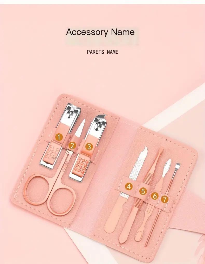 7 In 1 Manicure Set Business Gifts Handheld Sized, Nail Clippers Set Tools Professional Stainless