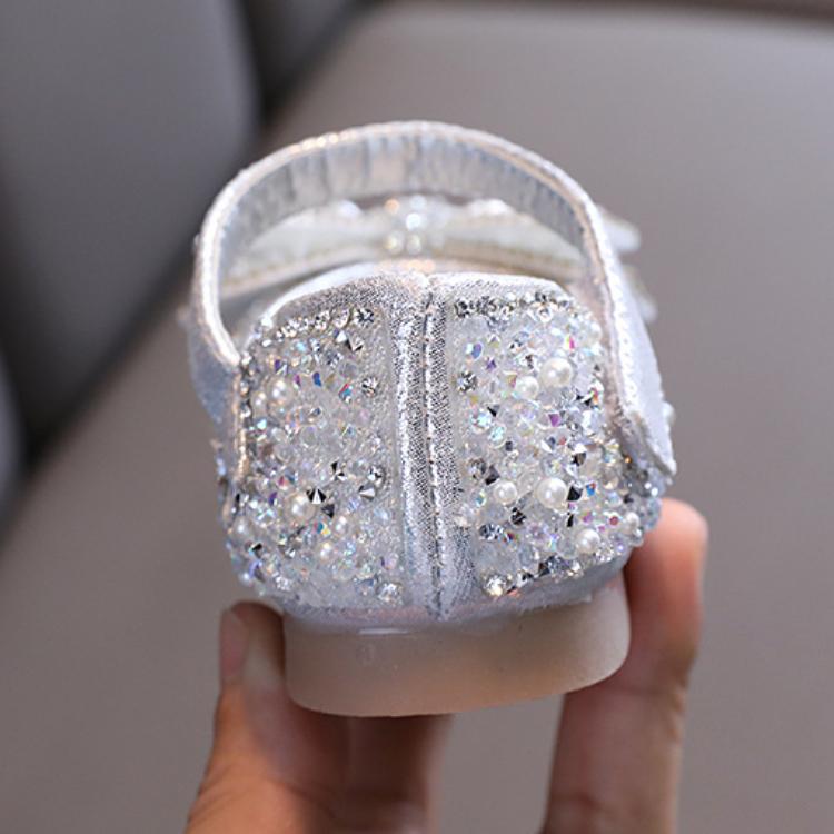 Boty princezna pro dívky Lodičky s štrasovou mašlí Kožené boty Taneční boty Performance