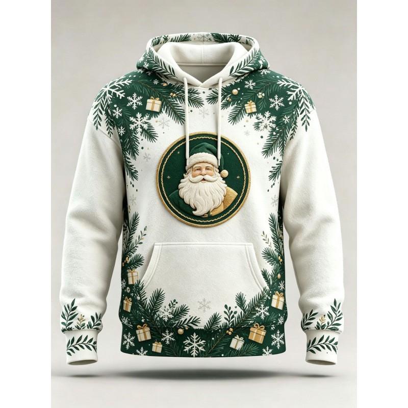 Christmas Hoodie 3D Print Loose Fit Long Sleeve Sweatshirt Men Women Youth Casual Winter Wear
