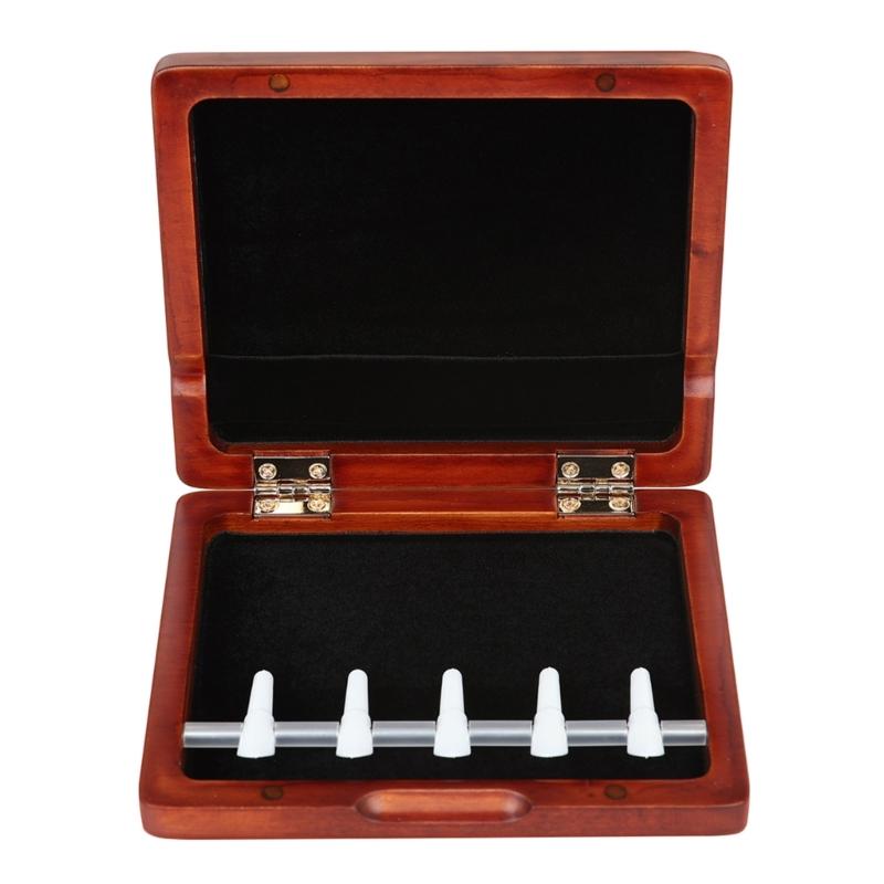 Portable Bassoon Reed Organizer Case Portable Wood Storage Box Reed Holder Protective Case Wood Texture for 5 Reed