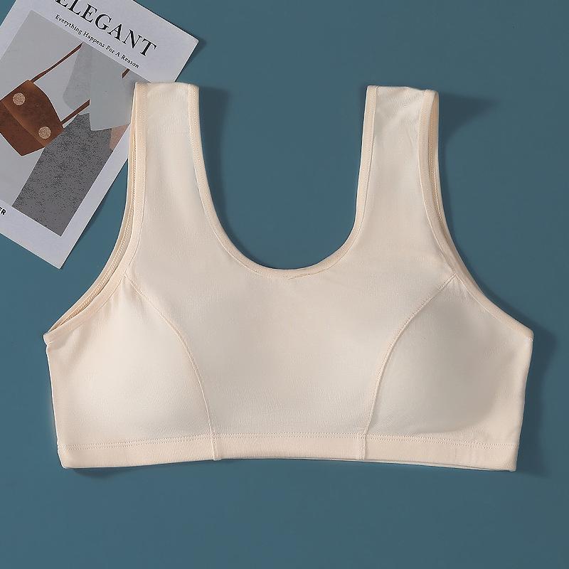 Women's Cotton Vest-Style Bra for Middle-Aged & Elderly: Lightweight Summer T-Shirt Underwear