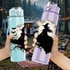 1PC Witch Crow Moon Silhouette 750ml Color Plastic Sports Water Bottle Leakproof Flip Straw Lid Suitable for Sports Office Home Use