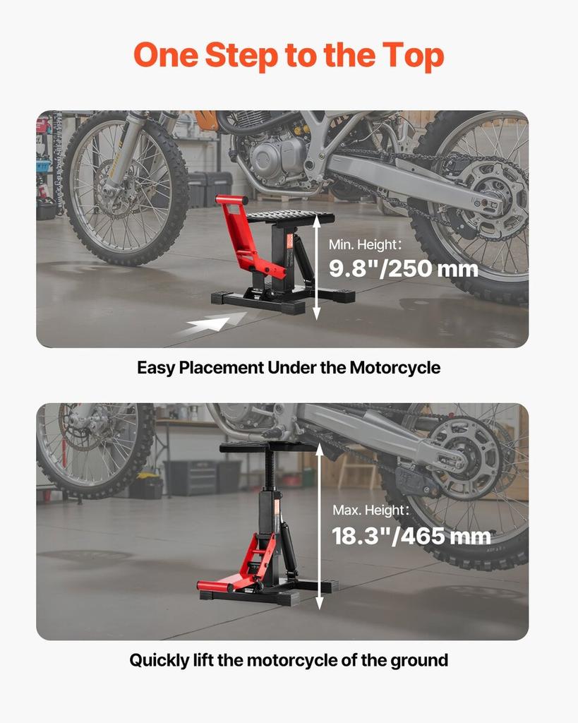 Dirt Bike Lift Stand 440 LBS Adjustable Hydraulic Motorcycle Lift Jack