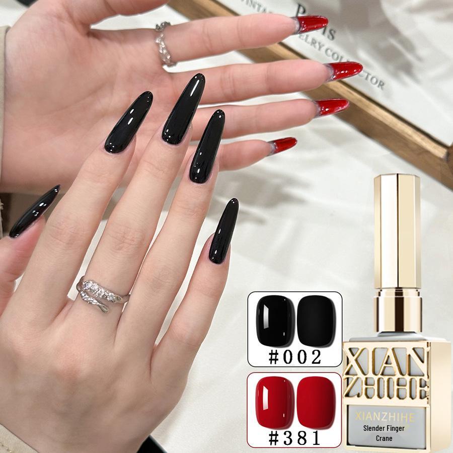 New 2025 Trendy Black & Red Nail Polish Gel for a Chic, High-End Hong Kong Style Look