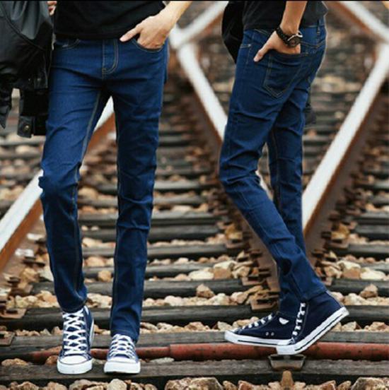 Men's Elastic Slim Fit Jeans - Black, Trendy Long Pants for Spring/Autumn 2022
