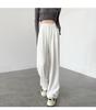 Women's High-Waisted White Wide-Leg Pants 2025 - Drapey Casual Slim Fit for Spring & Autumn