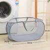 Folding Folding Laundry Basket Mesh Storage Basket Handle Household Laundry Hamper  Home