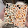 Autumn Leaves Pumpkin Clear Silicone Soft TPU Phone Case For iphone 17 16 15 14 Plus 13 12 Mini 11 Pro Max Shell Capa