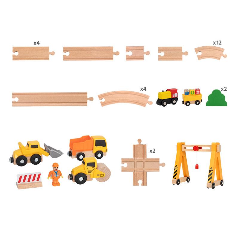 Wooden Hanging Tower Track Set Is Compatible With All Brands Of Railway Toys Road Accessories Assembly For Children Gifts PD60