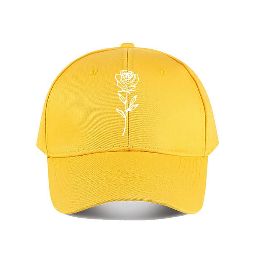 Minimalist Line Art Rose Vinyl Decal Baseball Cap Fashion Unisex Sunhat Womens Outdoor Sports Snapback Cap