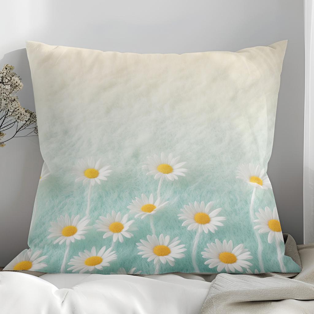 New 3D Imitation Plush Daisy Pillowcase Home Sofa Cushion Pillowcase